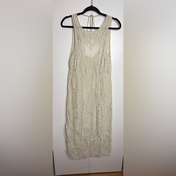 Free People Many Moons Midi Dress Lace Overlay Sleeveless - Small - Picture 5 of 14